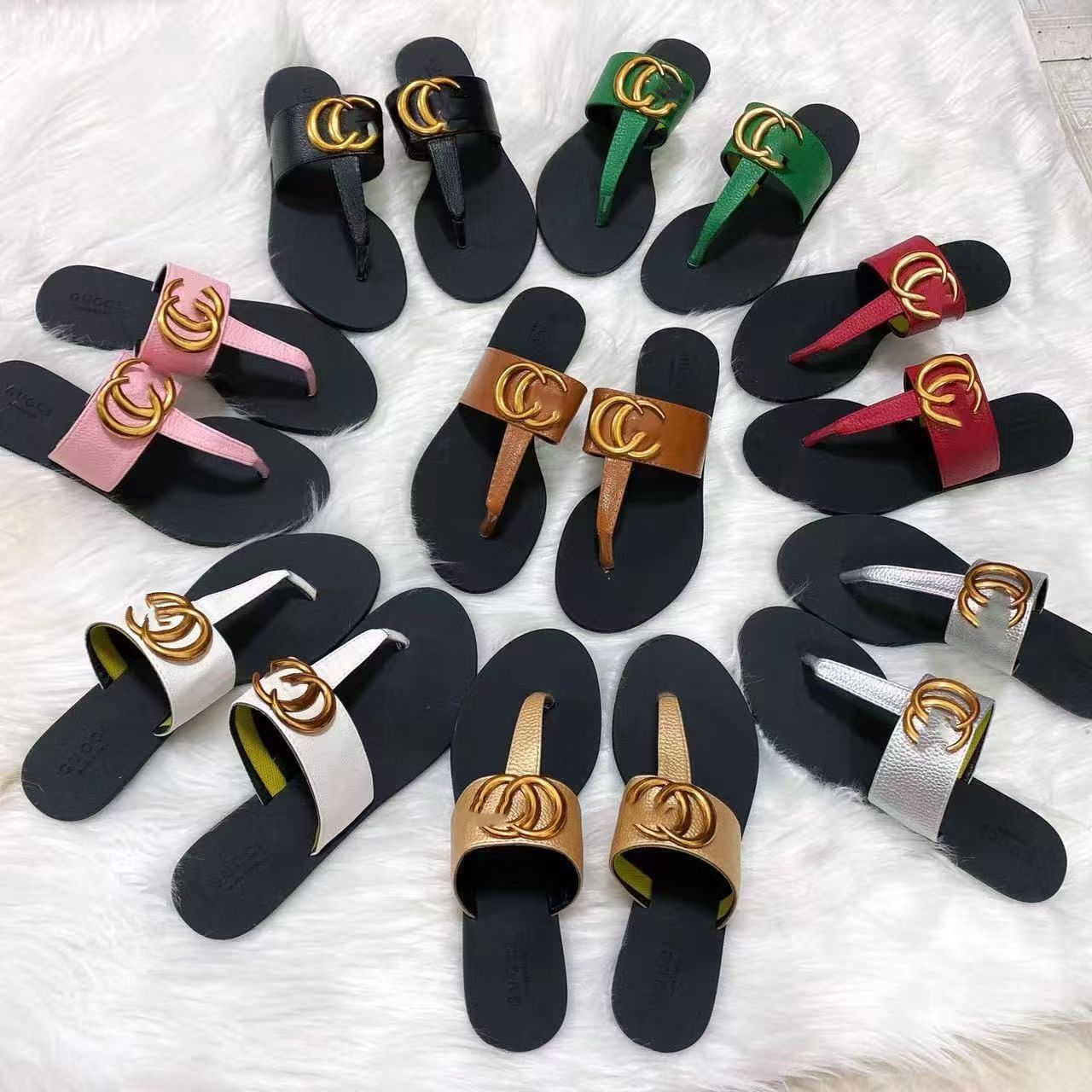 Letter-decorated flip-flops
