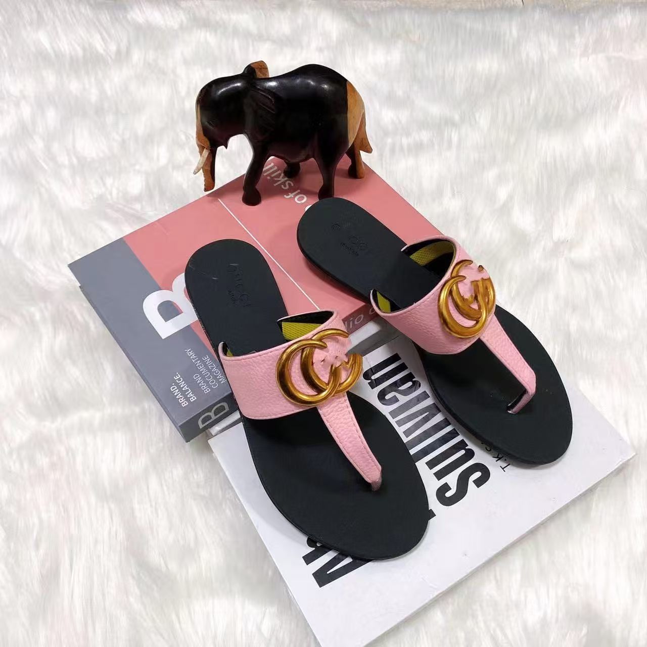 Letter-decorated flip-flops