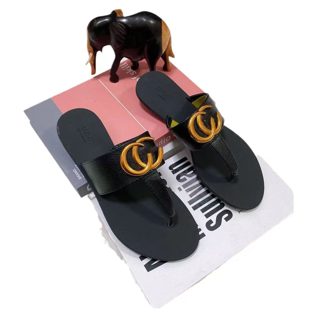 Letter-decorated flip-flops