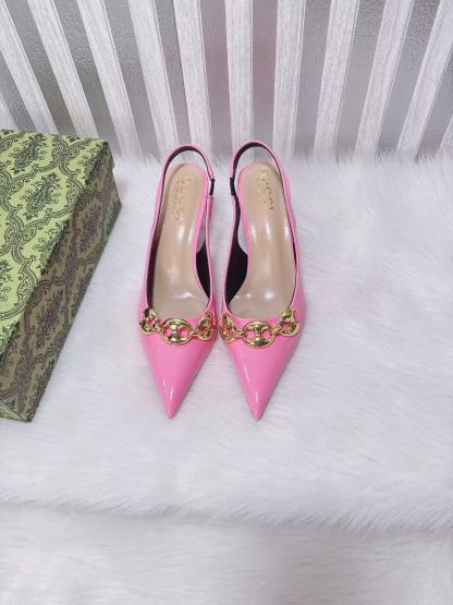 Chain-detail high-heeled sandals/kitten heels