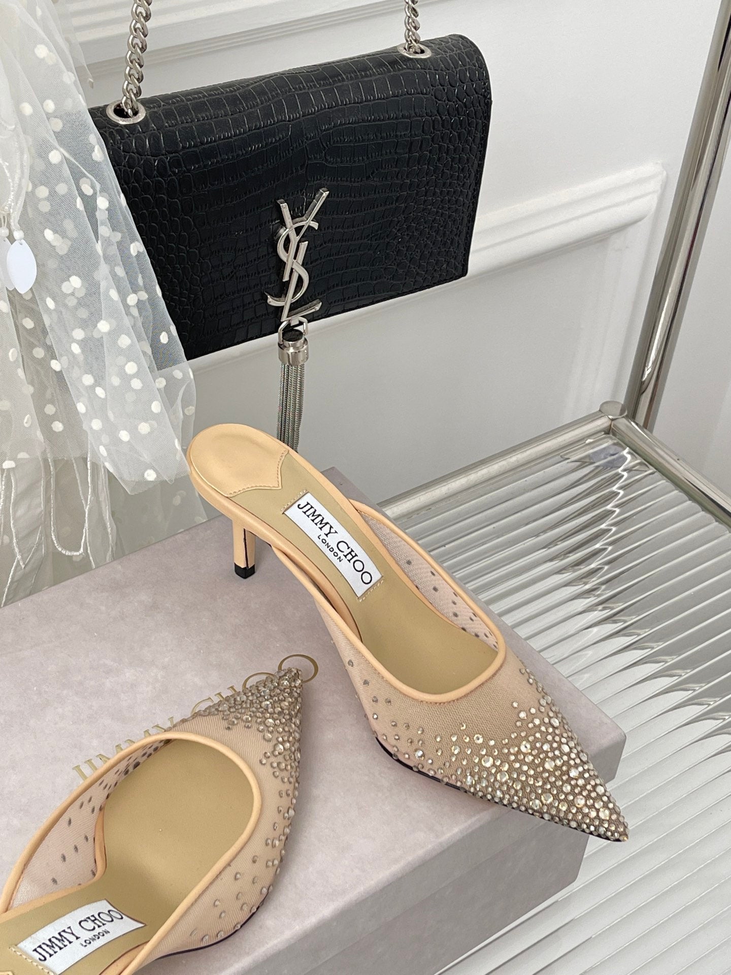 Jim** Cho* rhinestone high heels VIP1:1