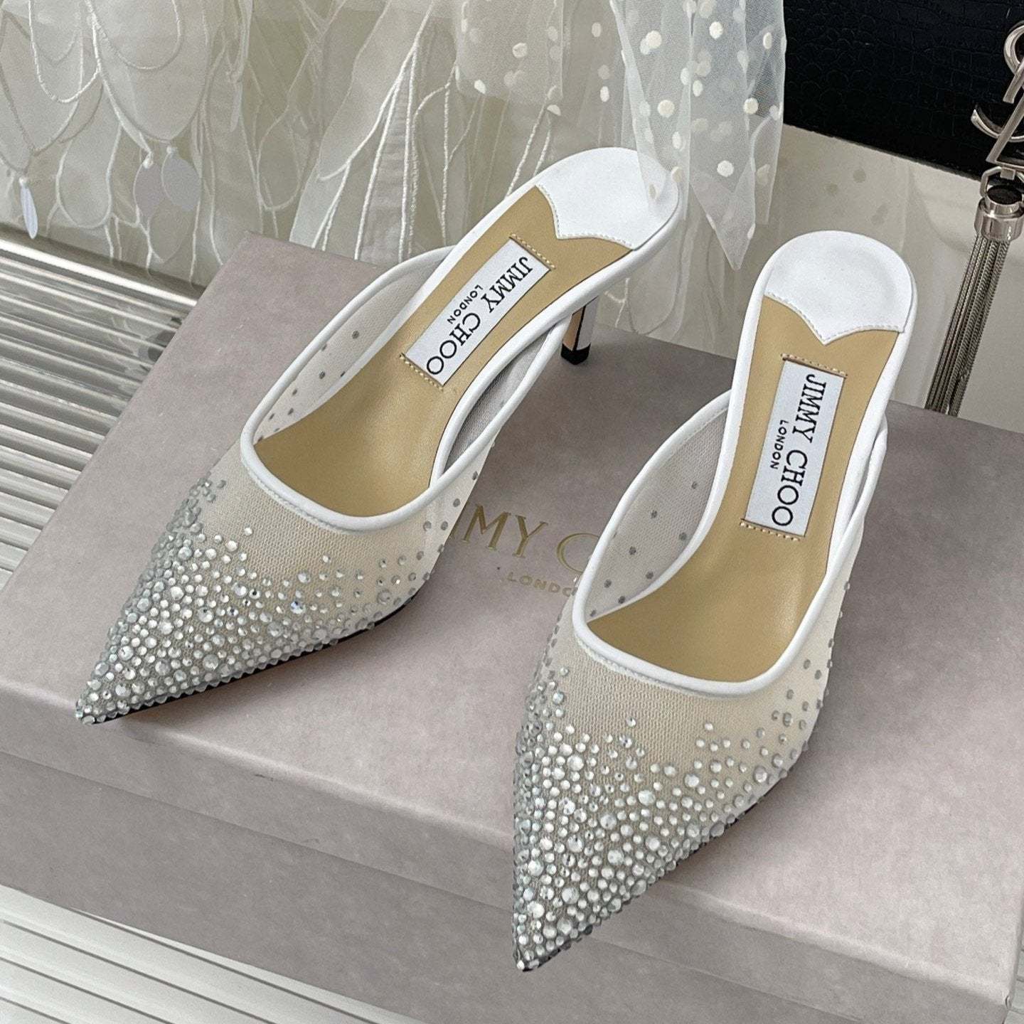 Jim** Cho* rhinestone high heels VIP1:1