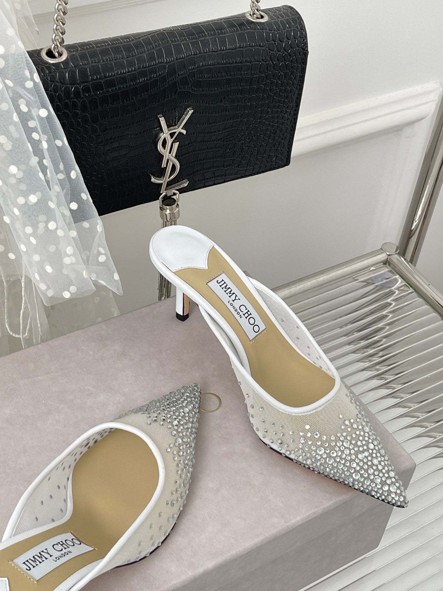 Jim** Cho* rhinestone high heels VIP1:1