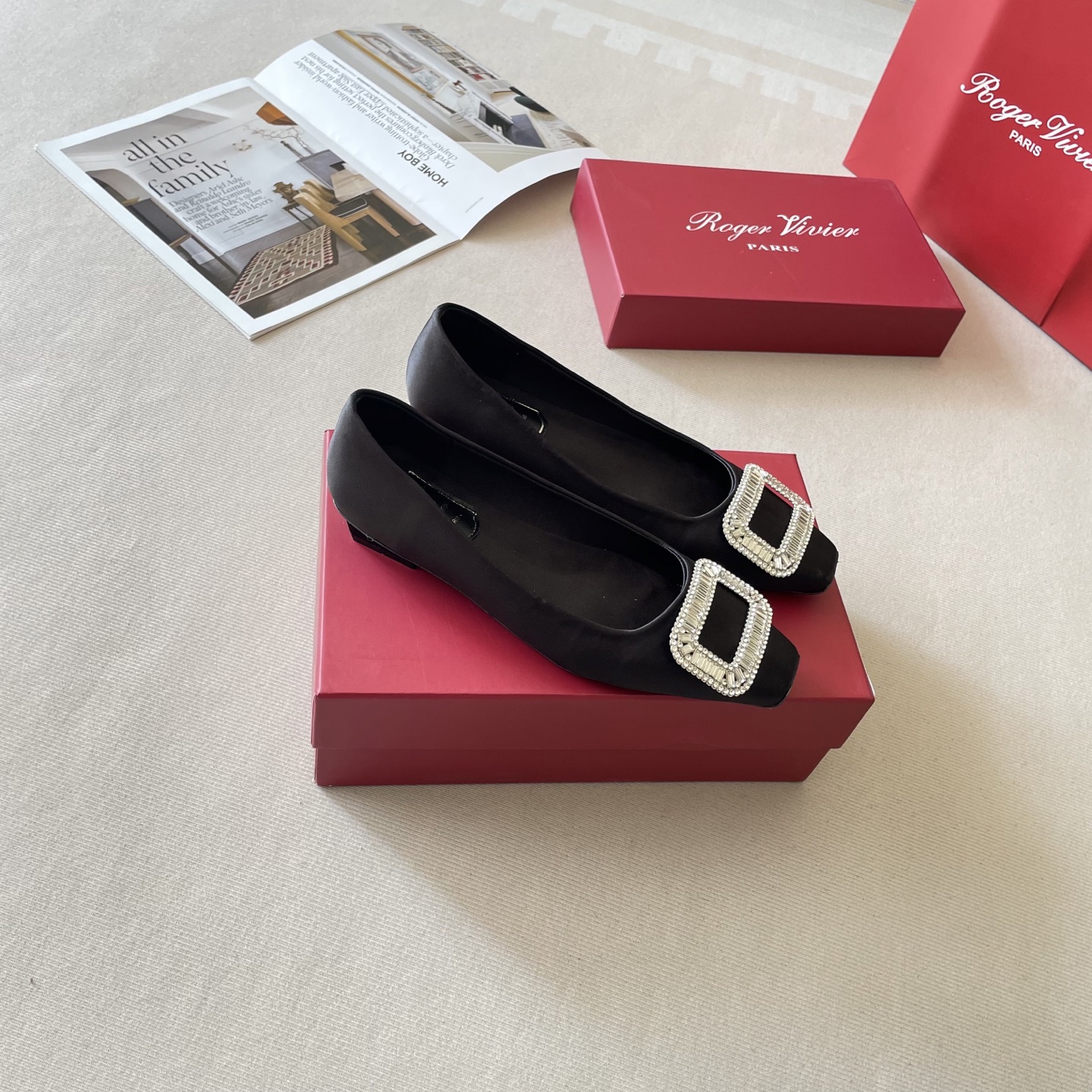 Early spring slip-on shoes with buckle detail