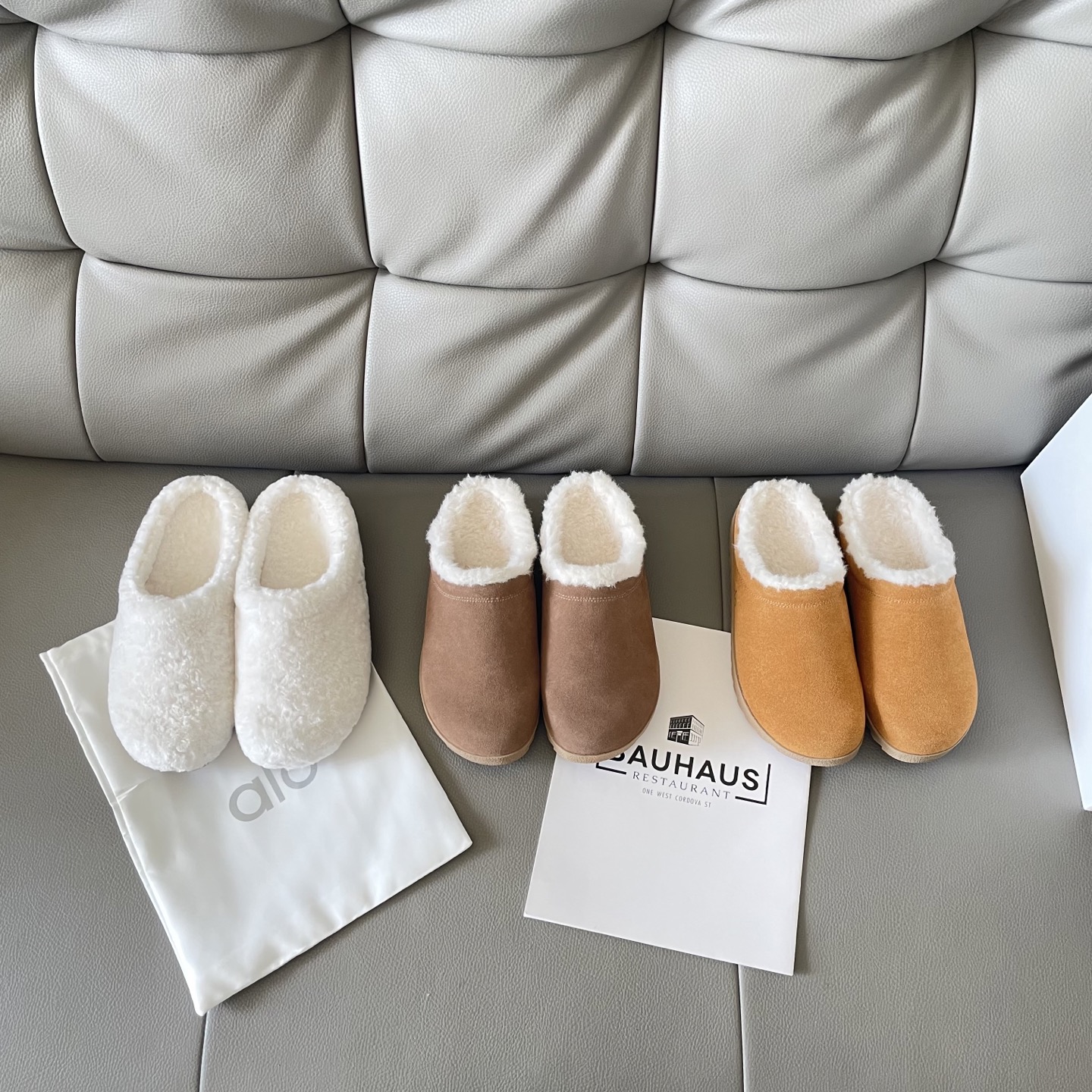 Autumn and winter lambskin fleece slippers