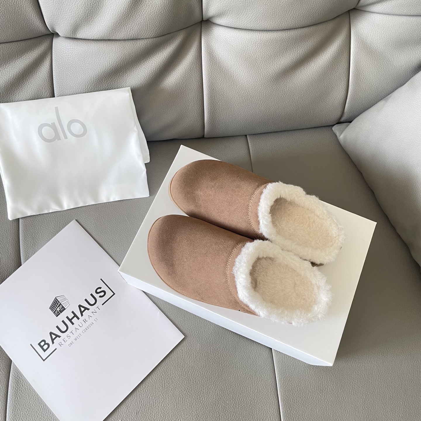 Autumn and winter lambskin fleece slippers