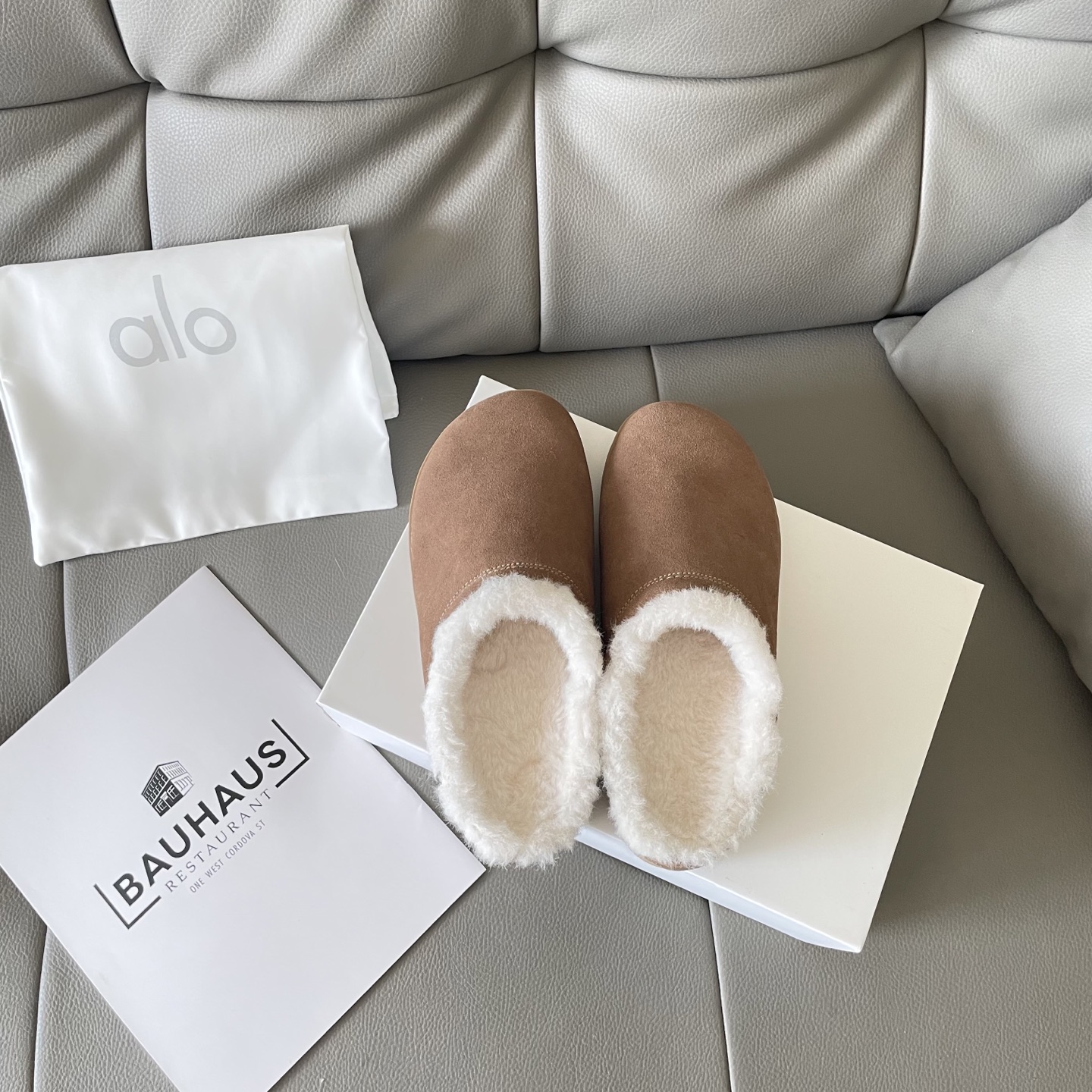 Autumn and winter lambskin fleece slippers
