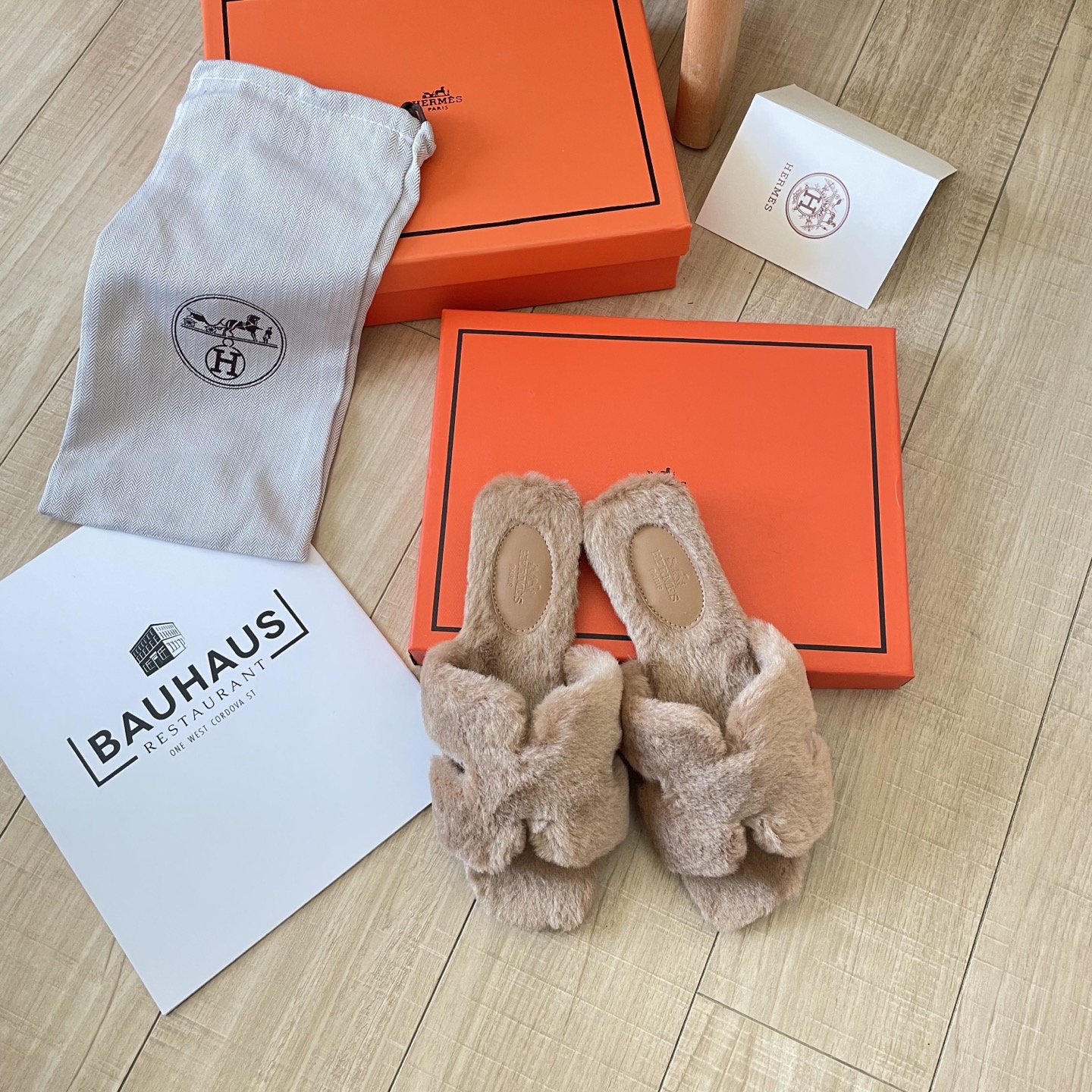 Dopamine-inspired outfit featuring wool slippers