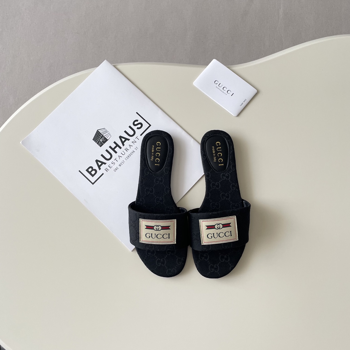 Fabric-printed flat sandals