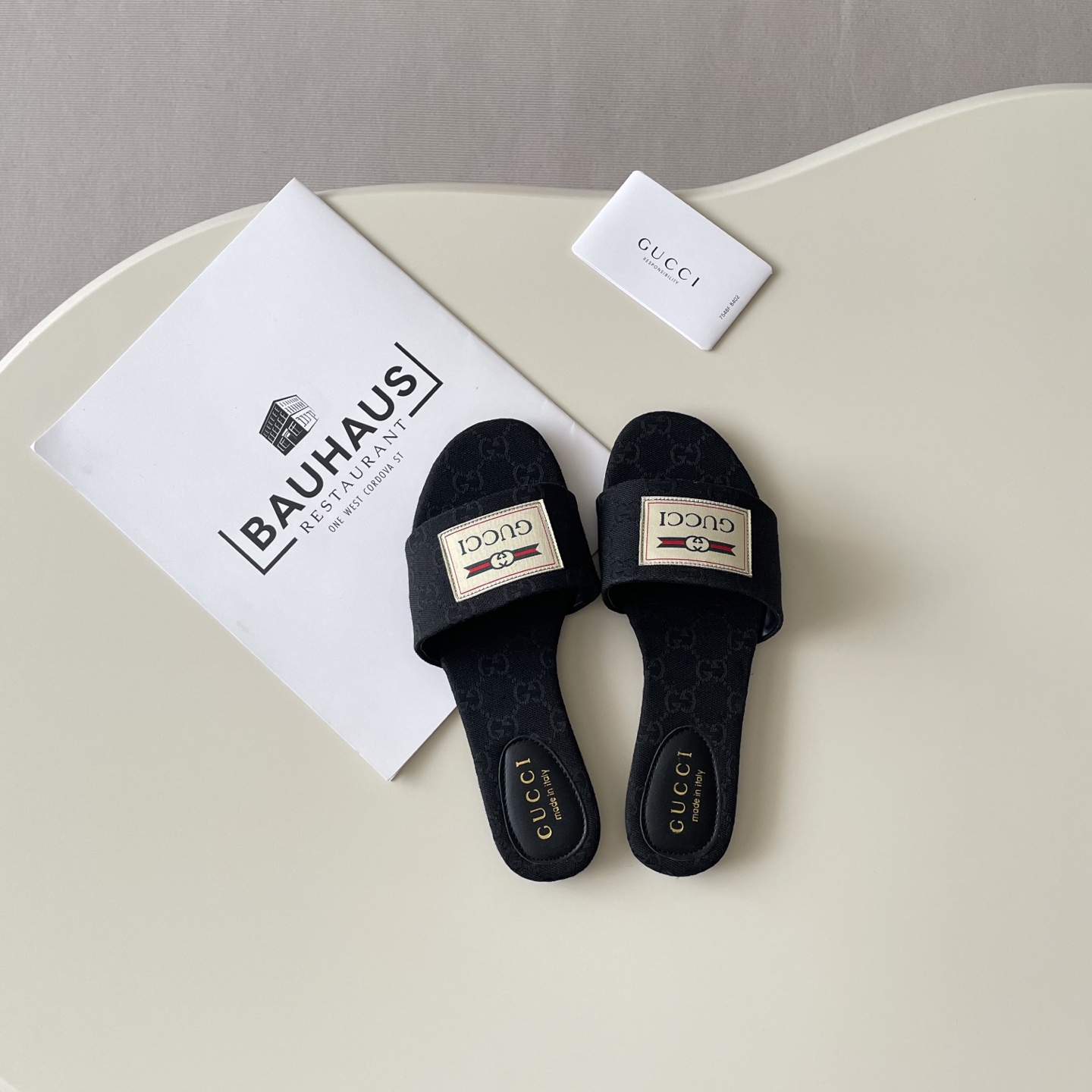 Fabric-printed flat sandals