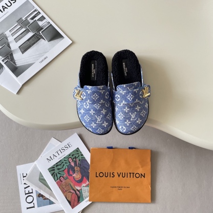 Printed head-covering couple's slippers