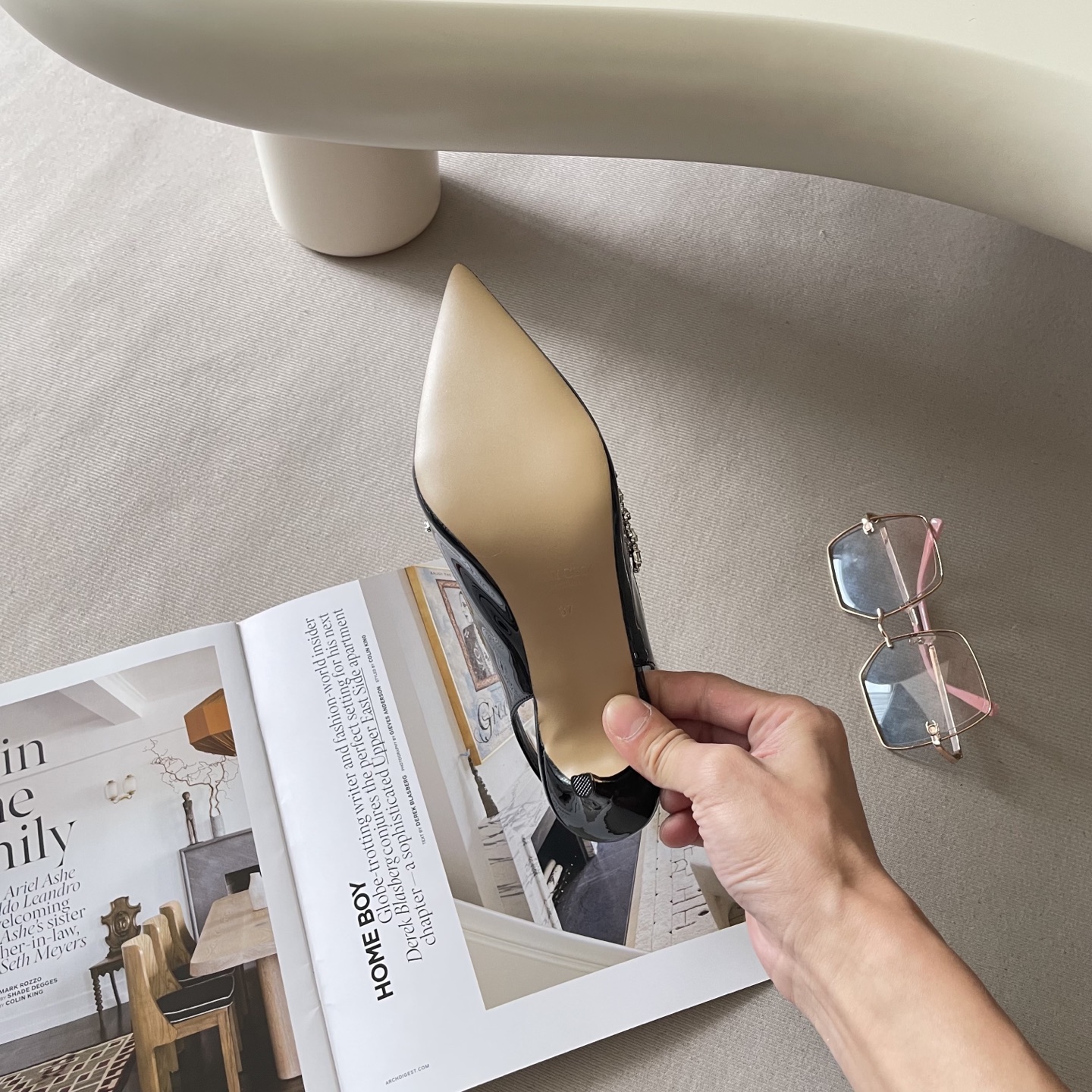 Pointed rhinestone midi heels