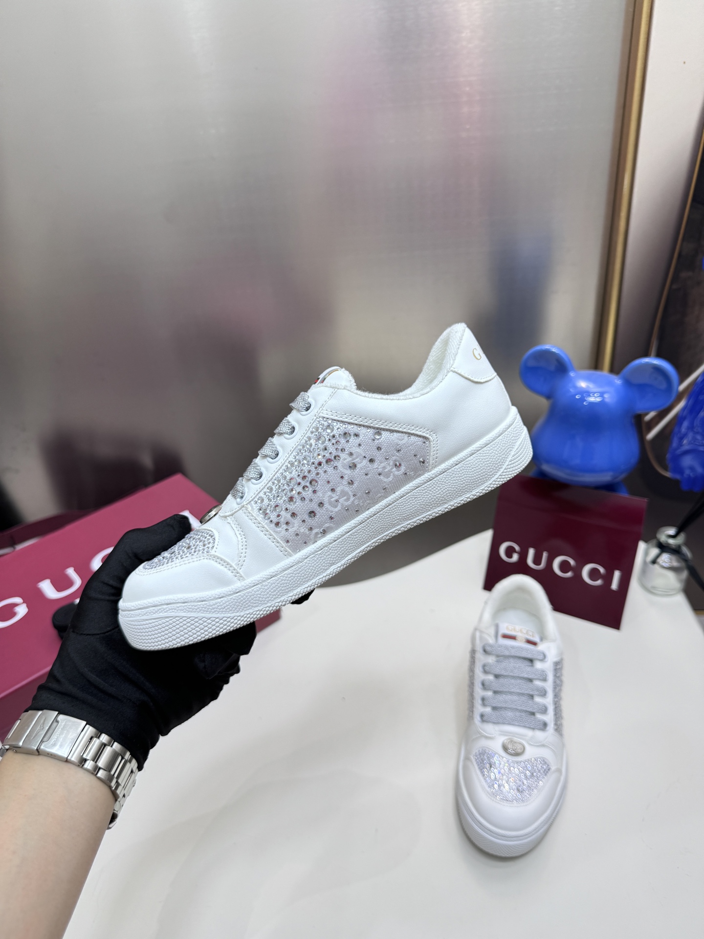 Distressed casual sneakers