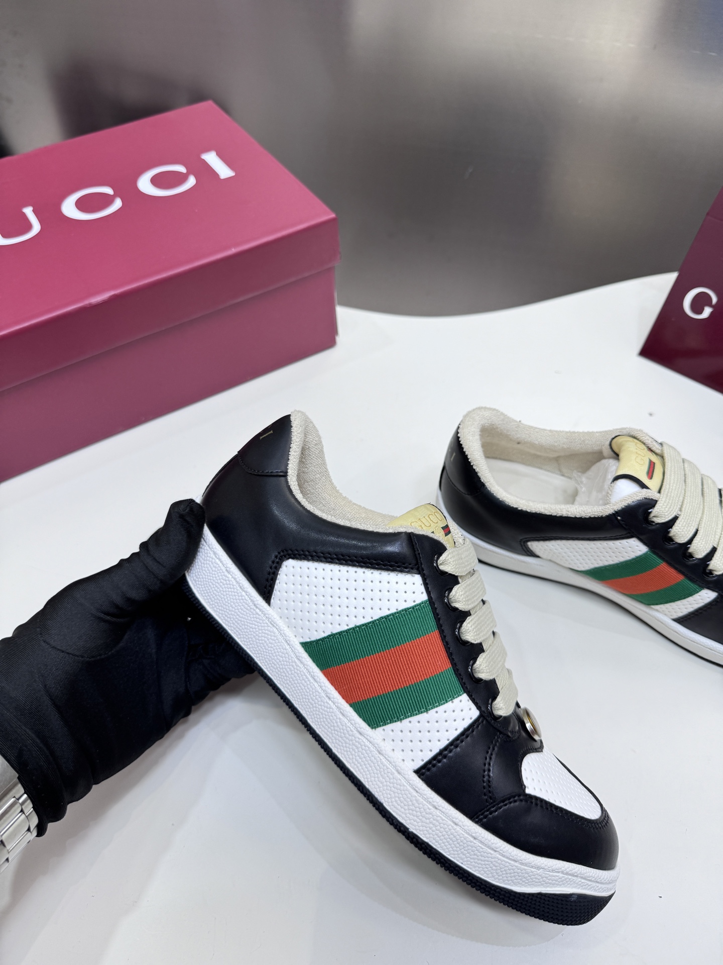 Distressed casual sneakers