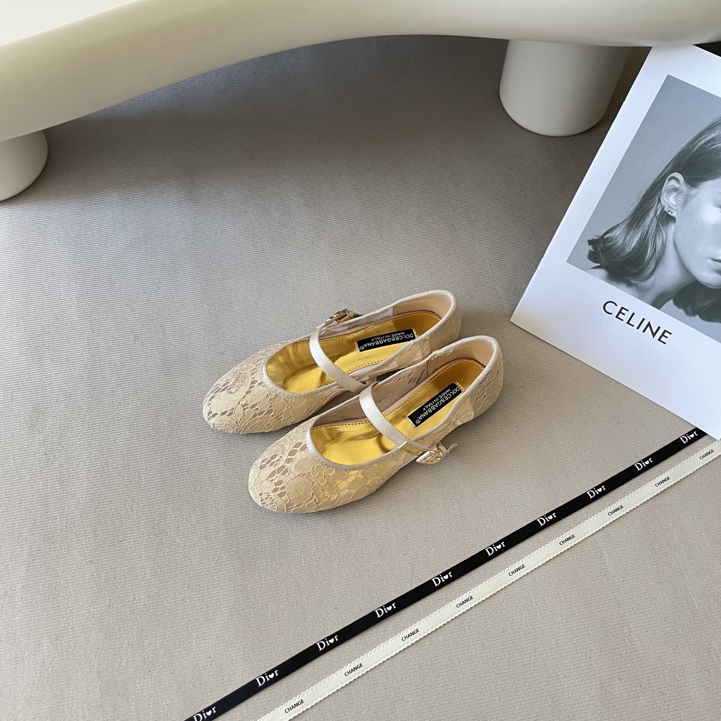 Lace cutout ballet flats