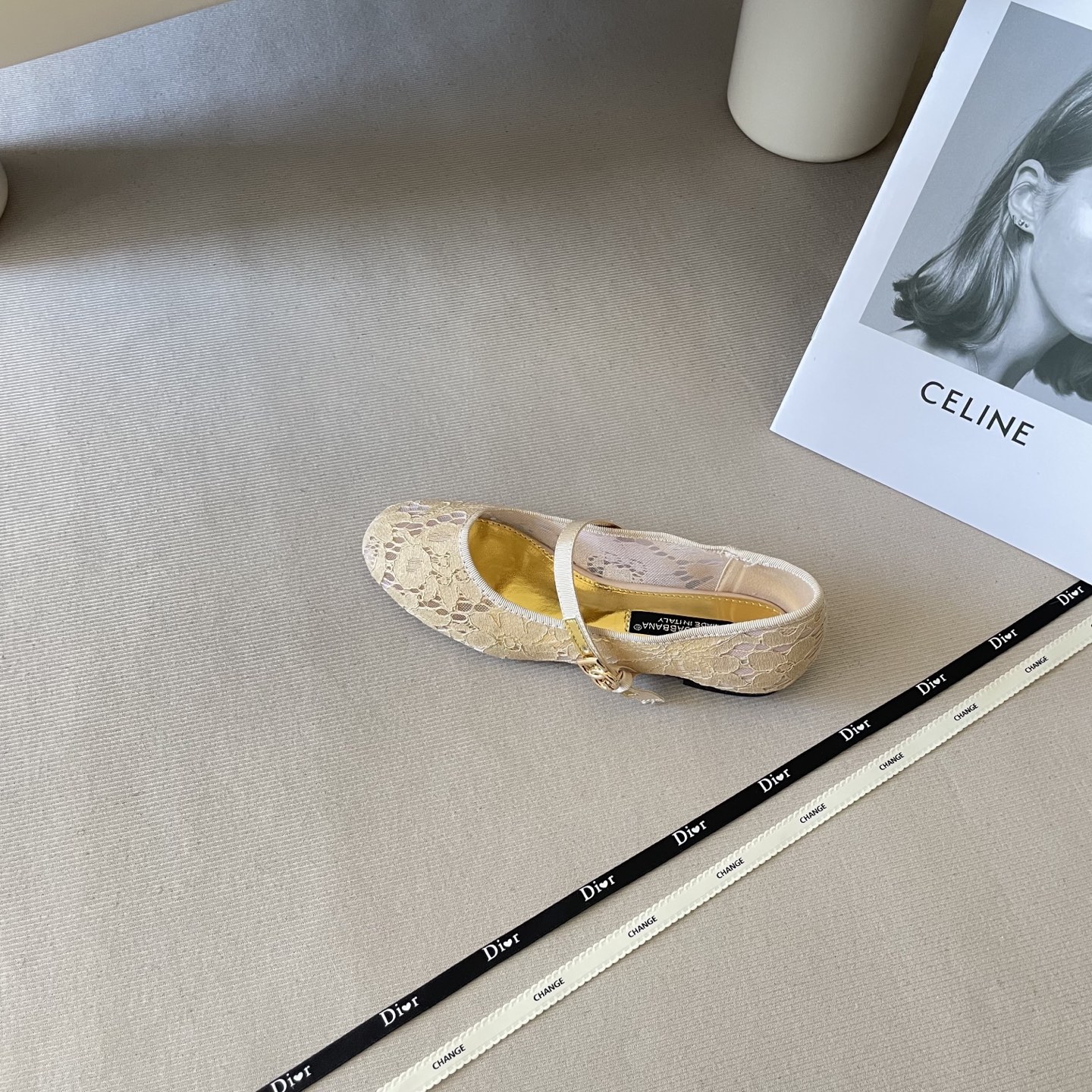 Lace cutout ballet flats