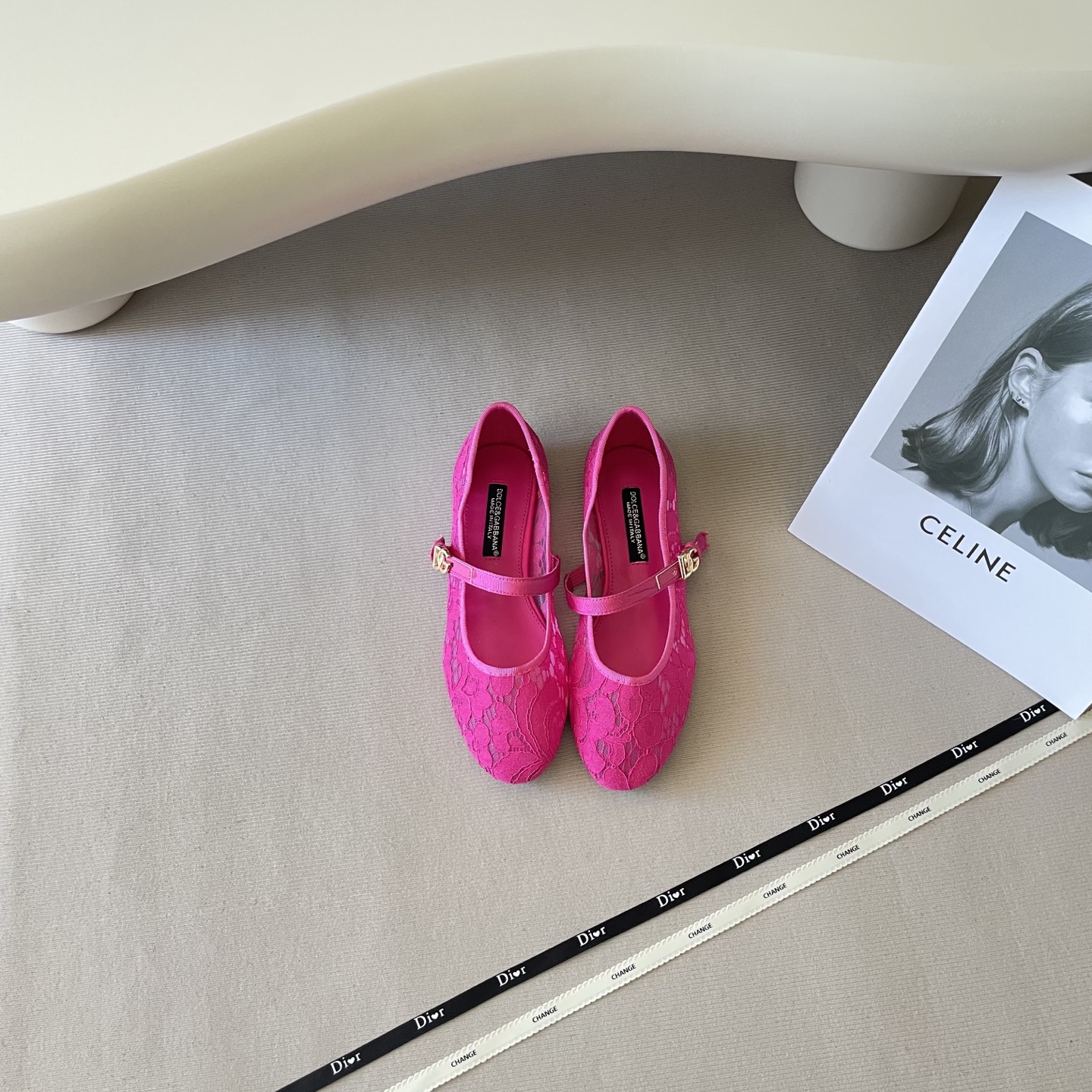 Lace cutout ballet flats