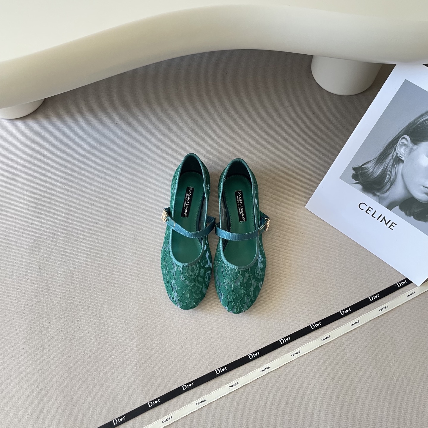 Lace cutout ballet flats
