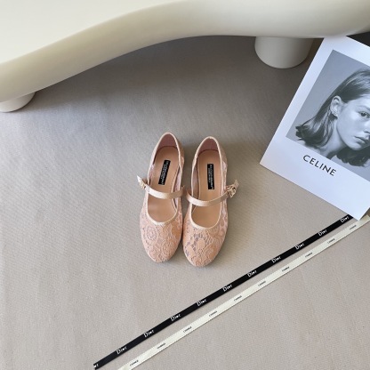 Lace cutout ballet flats