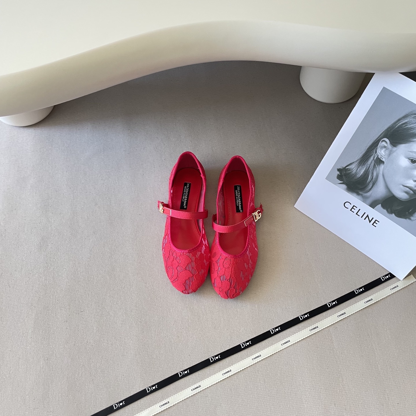 Lace cutout ballet flats