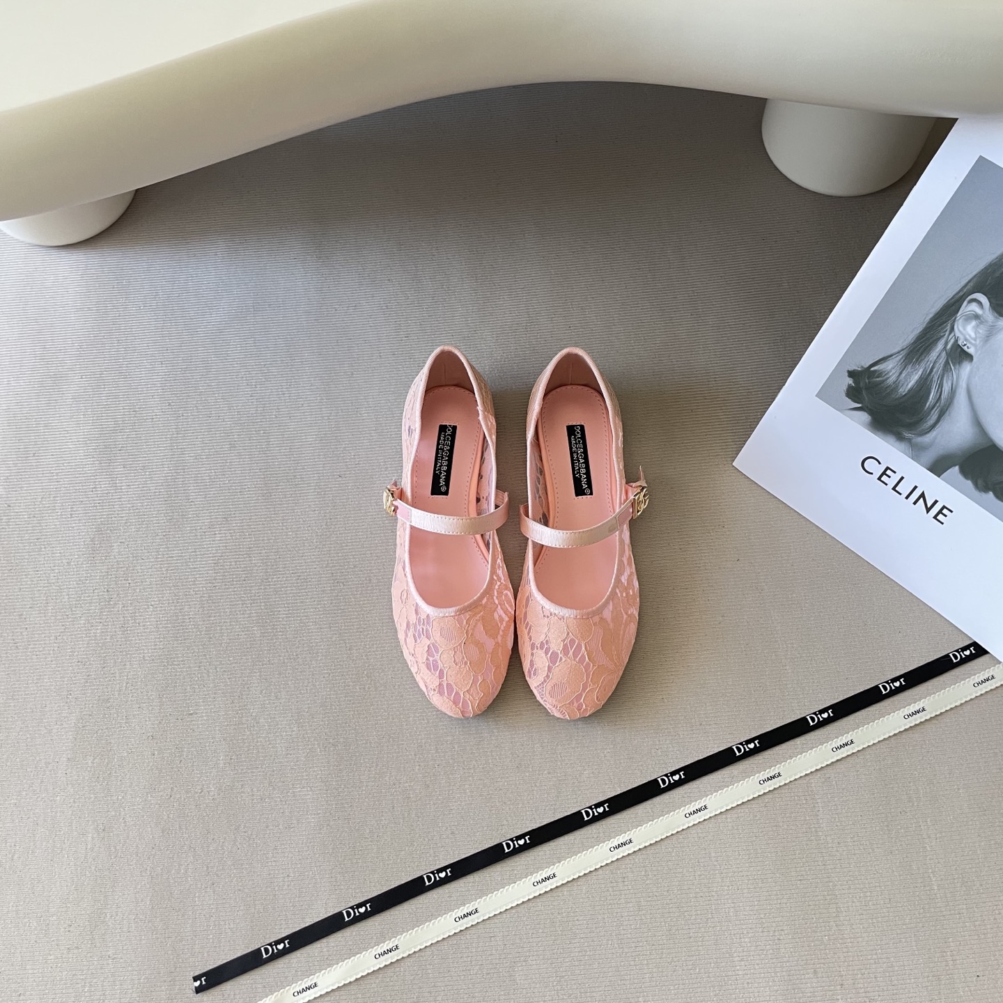 Lace cutout ballet flats
