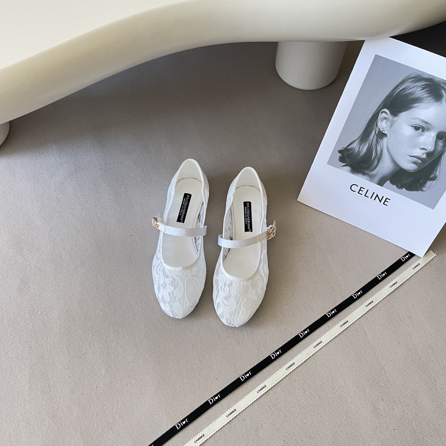 Lace cutout ballet flats