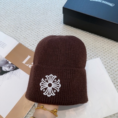 New autumn/winter collection knitted beanie with a cross design.