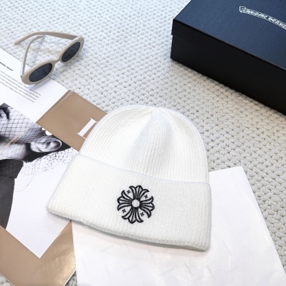 New autumn/winter collection knitted beanie with a cross design.