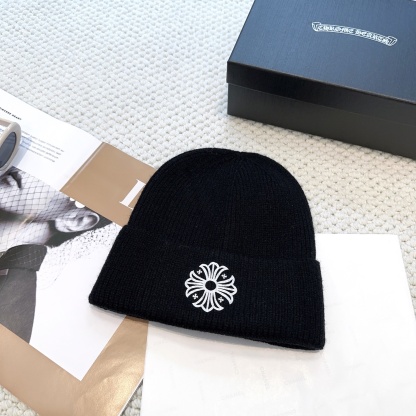 New autumn/winter collection knitted beanie with a cross design.