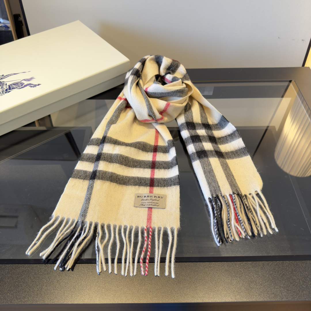 Classic large-check double-sided jacquard cashmere scarf