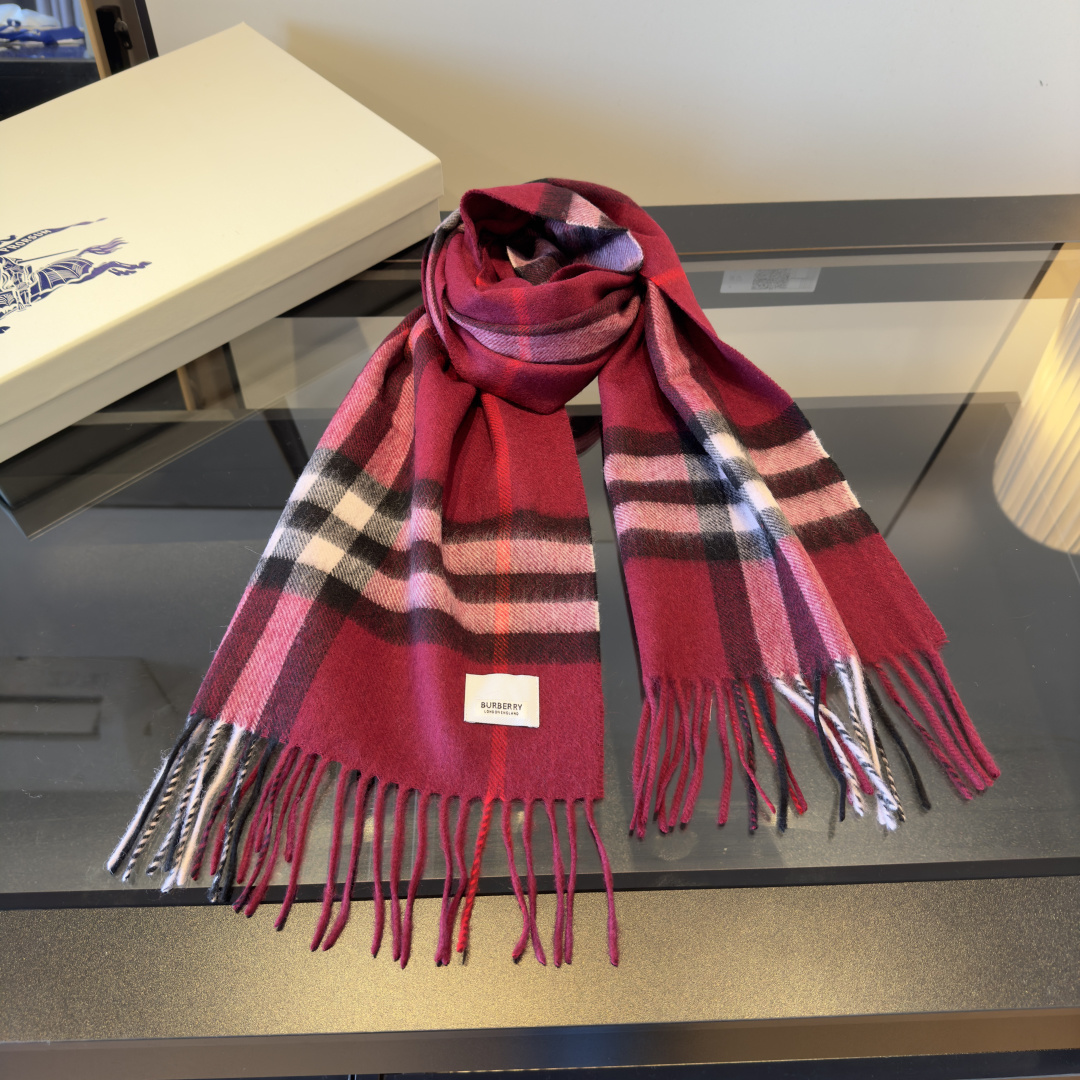 Classic large-check double-sided jacquard cashmere scarf