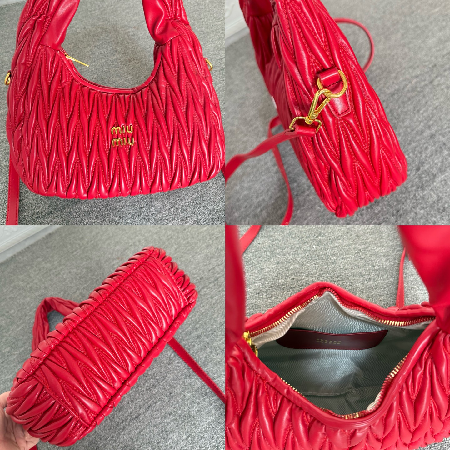 Lambskin pleated bag