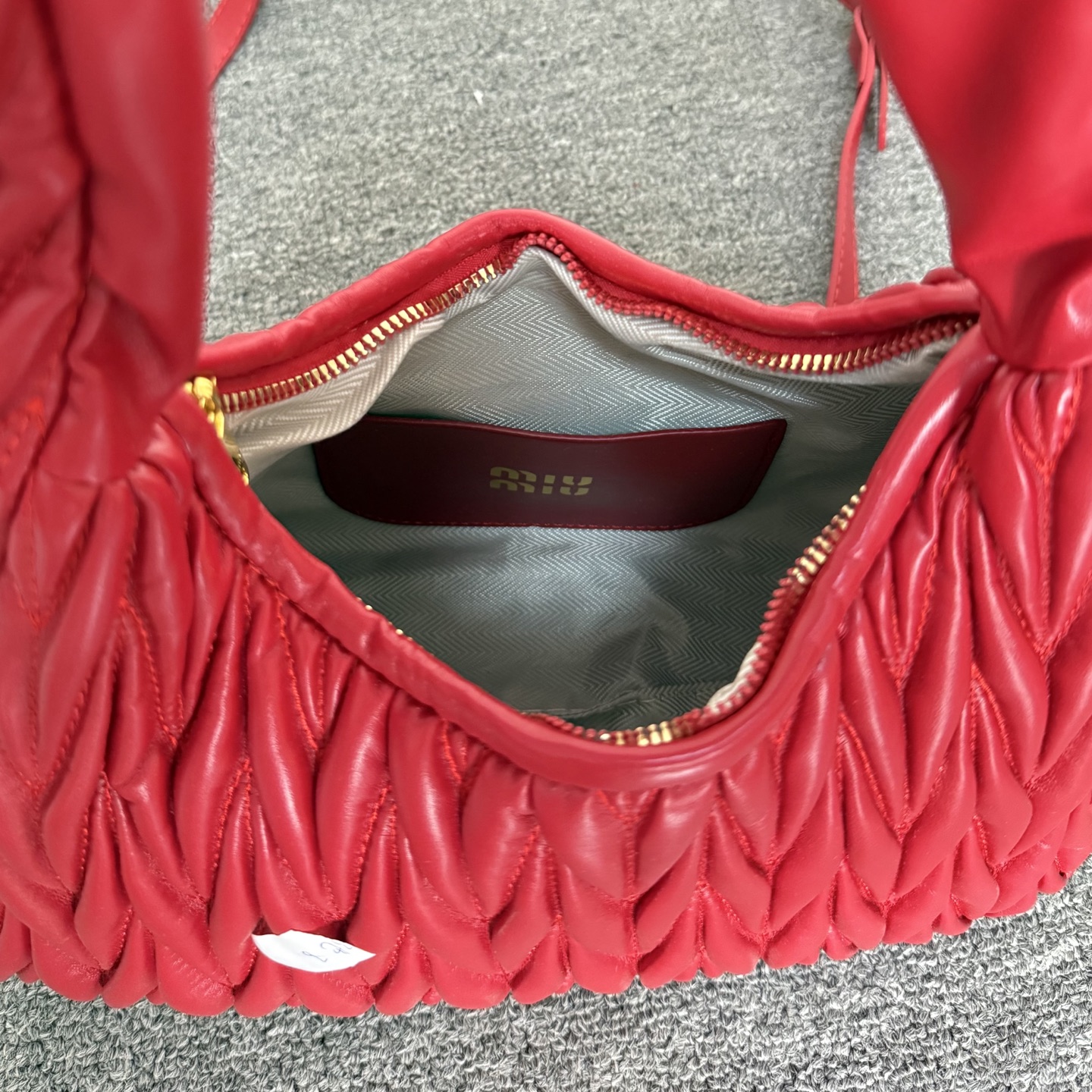 Lambskin pleated bag