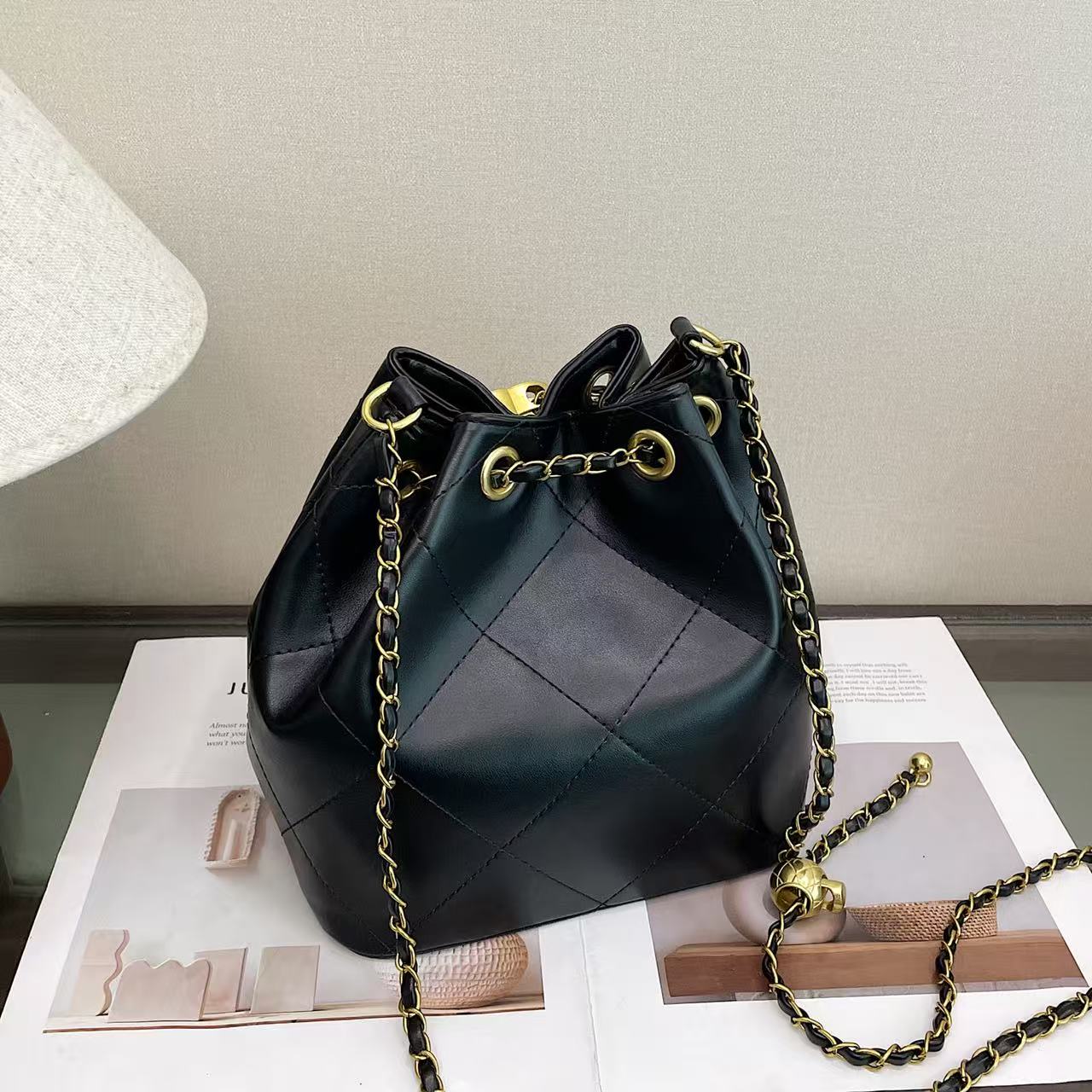 New drawstring bucket bag