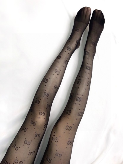 Trendy letter-print stockings