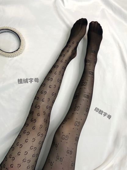Trendy letter-print stockings