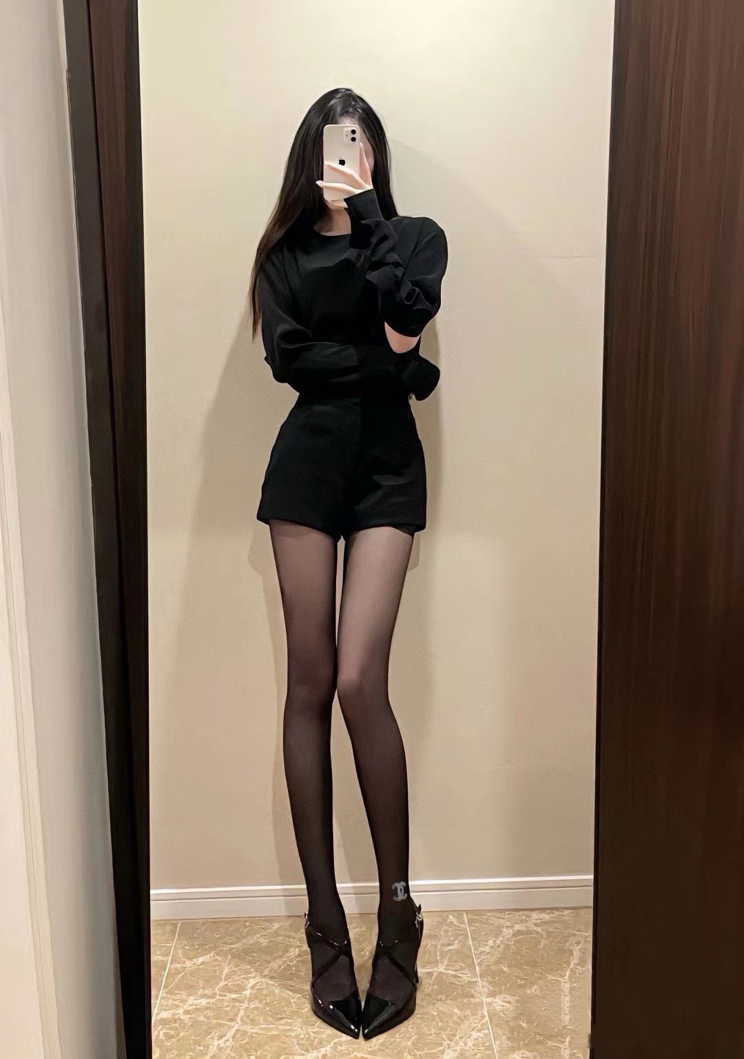 Bestselling rhinestone double-C logo stockings