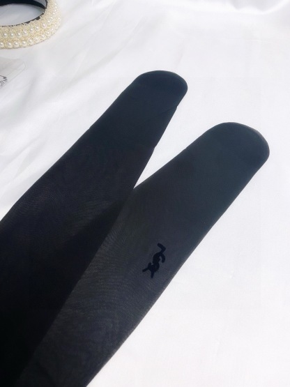 Classic flocked YSL logo tights