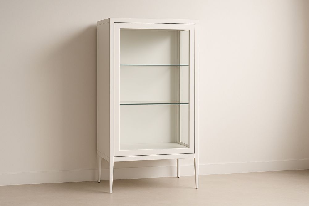 Vetrina in Legno MDF e Vetro Temperato Bianco 160x80x40 cm