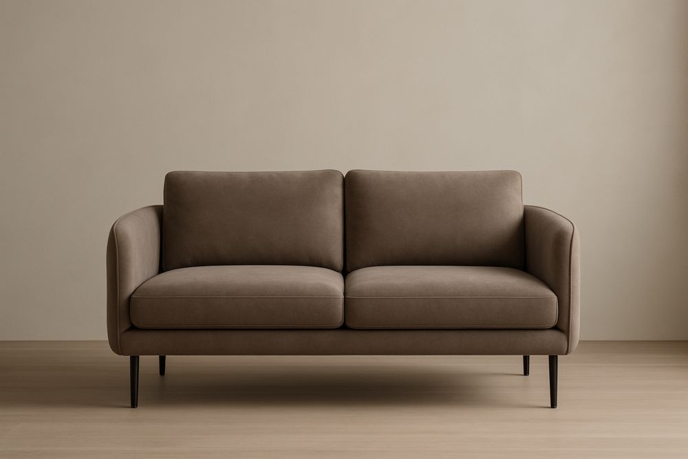 Divano a 2 Posti in Microfibra Marrone 180×85×90cm