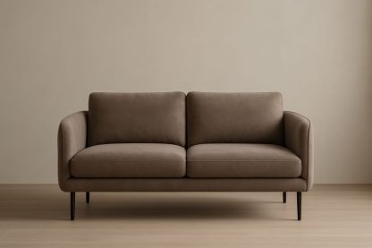 Divano a 2 Posti in Microfibra Marrone 180×85×90cm