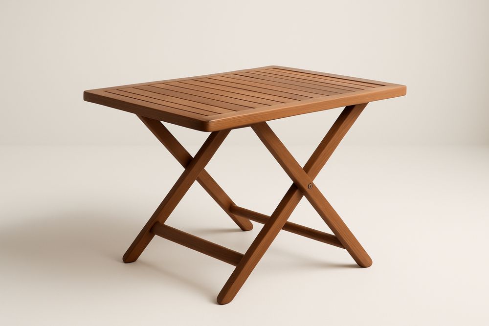 Tavolo pieghevole in legno di teak 90x60x74 cm