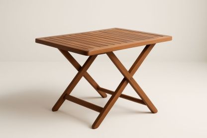 Tavolo pieghevole in legno di teak 90x60x74 cm