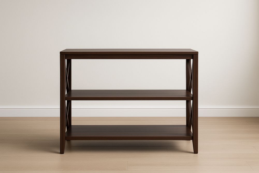 Scaffale a Tre Ripiani in Legno MDF Marrone