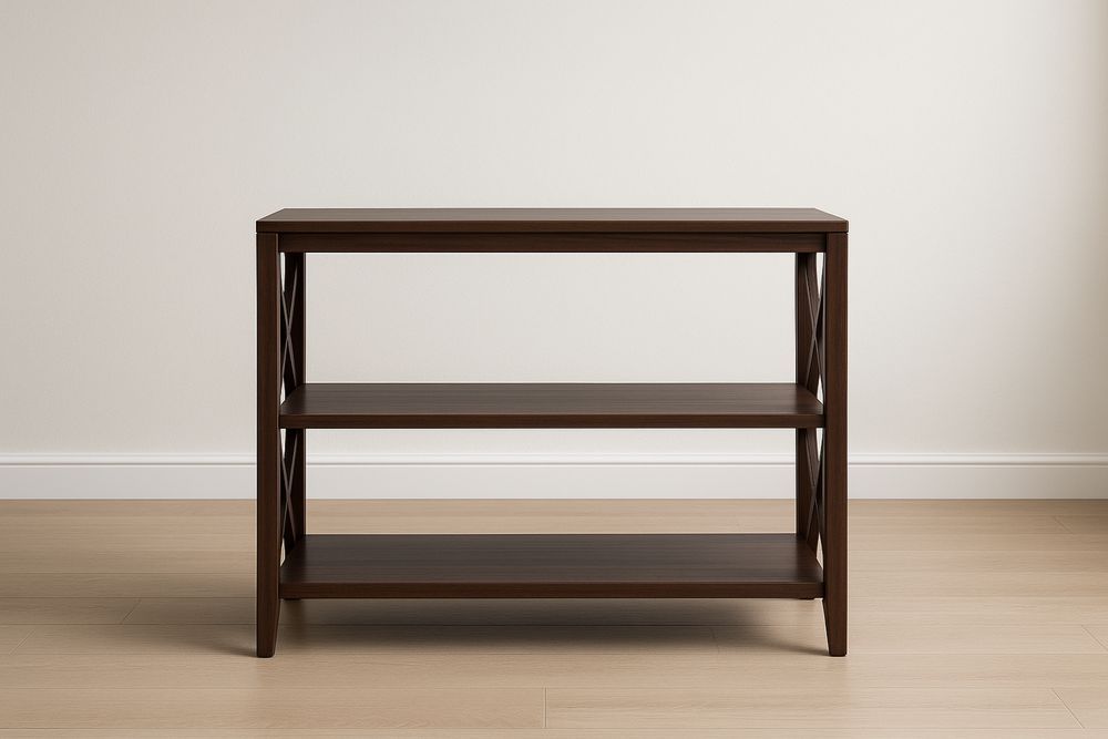 Scaffale a Tre Ripiani in Legno MDF Marrone