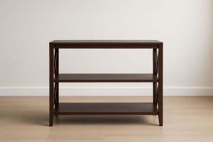 Scaffale a Tre Ripiani in Legno MDF Marrone