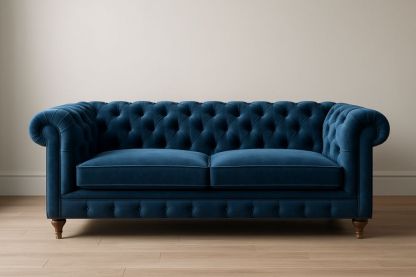 Divano Chesterfield in Velluto Blu