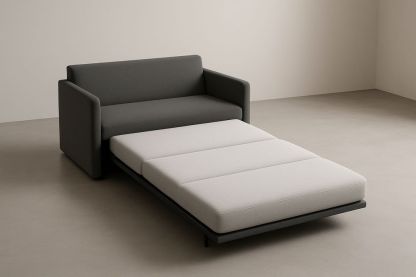 Divano Letto in Tessuto Grigio Scuro e Chiaro