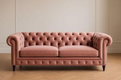 Divano Chesterfield in Velluto Rosa