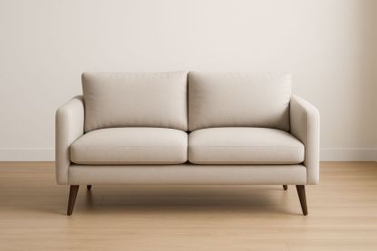 Divano in tessuto due posti beige 150x85x90 cm